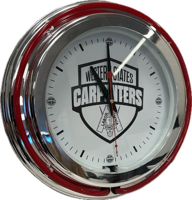 Reloj de Neón: Rojo y Plateado